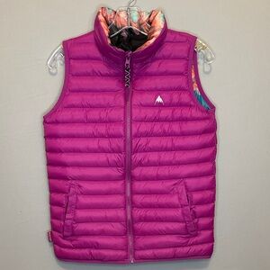 Burton Magenta Reversible DryRide Puffer Vest Girls XL 14/16
